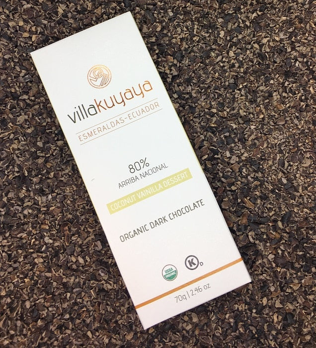 Villakuyaya Organic Dark Chocolate COCONUT VANILLA 80% (10 Pack) - Image 2