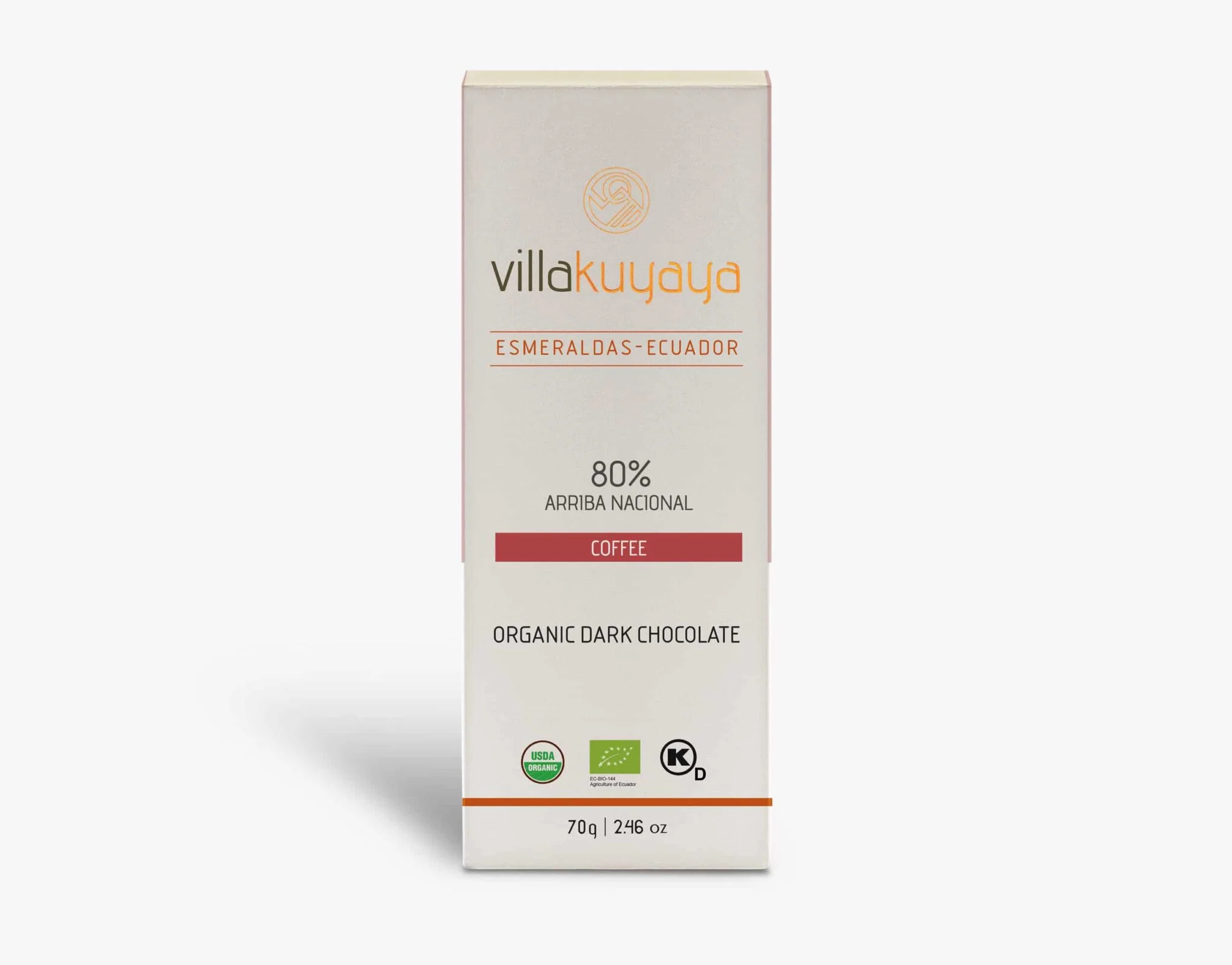 Villakuyaya Organic Dark Chocolate COFFEE 80% (10 Pack)