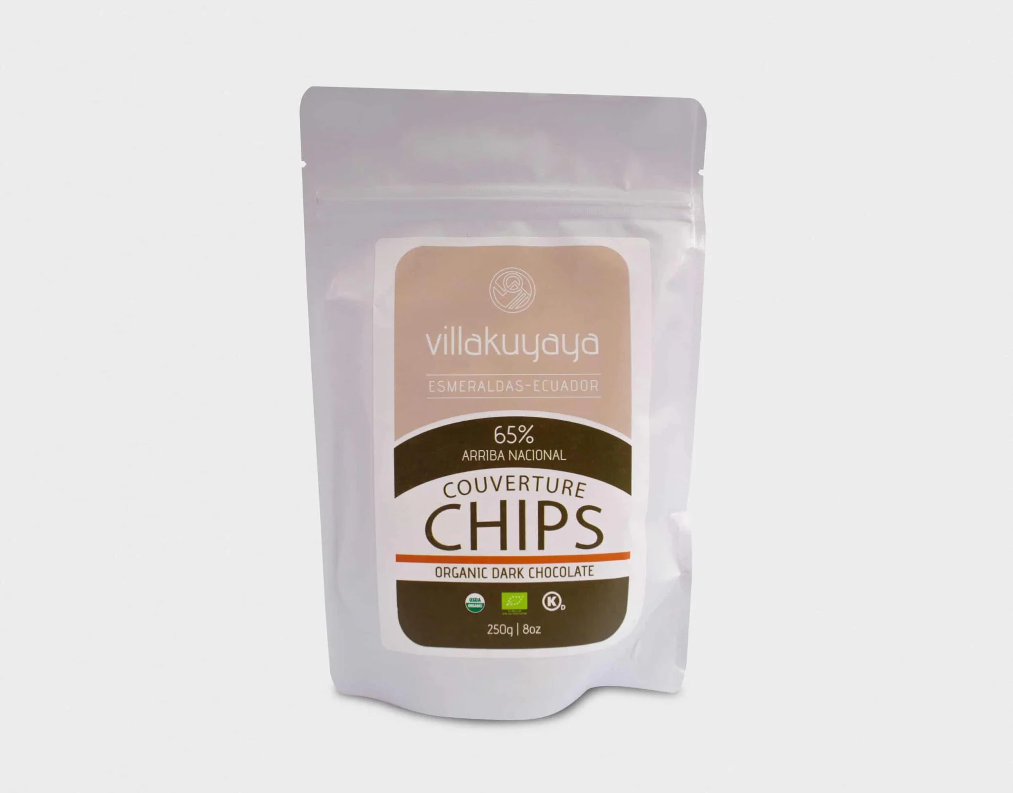 Villakuyaya Organic Dark Chocolate COVERTURE CHIPS 65%