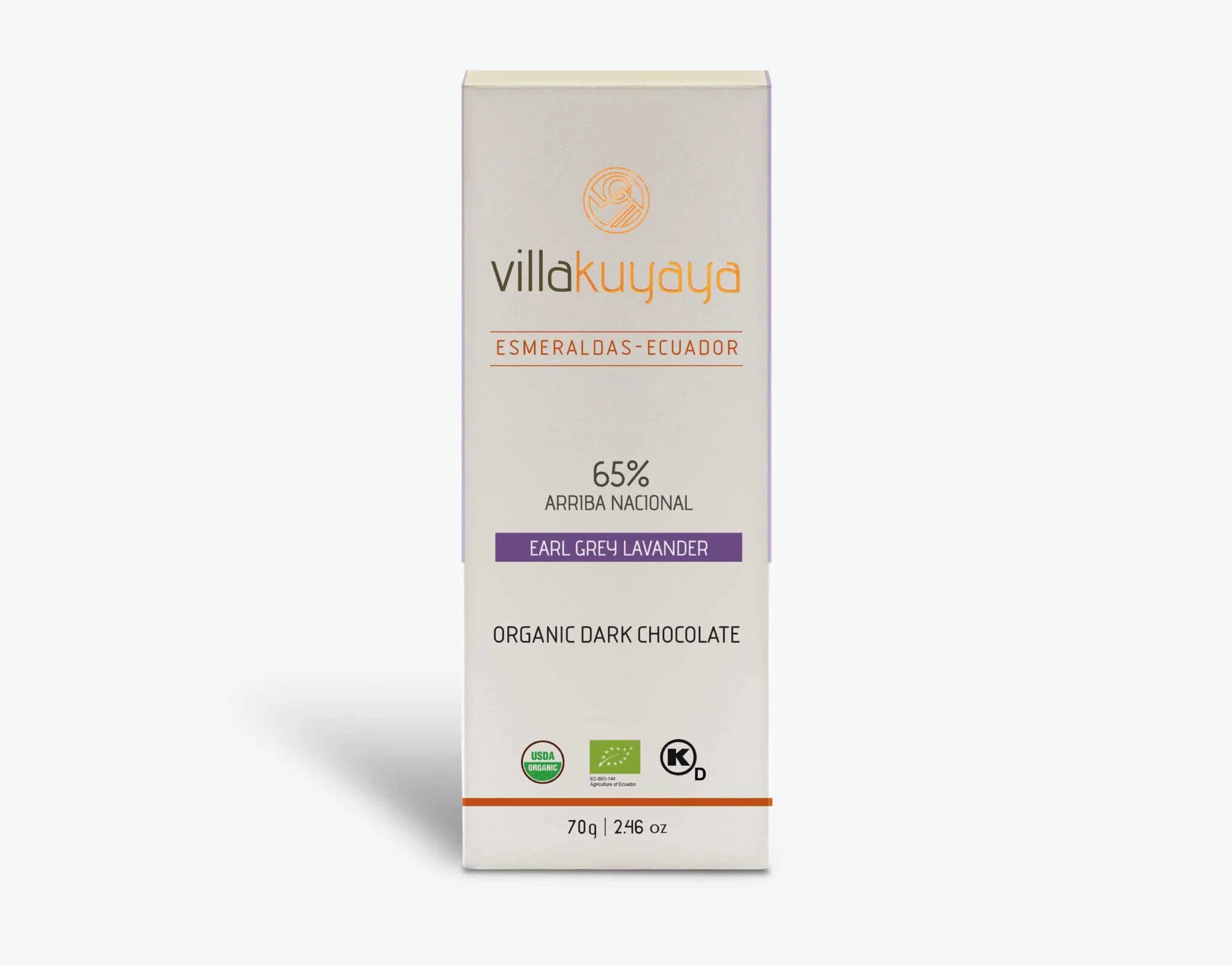 Villakuyaya Organic Dark Chocolate EARL GREY LAVENDER 65% (10 Pack)