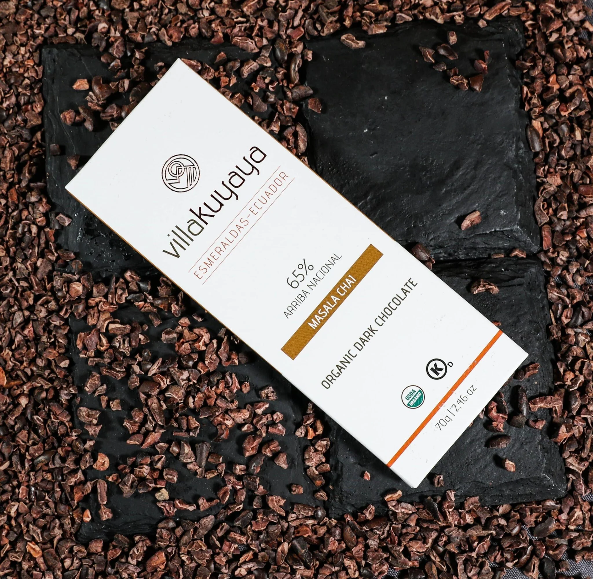 Villakuyaya Organic Dark Chocolate  MASALA CHAI 65% (10 Pack) - Image 3