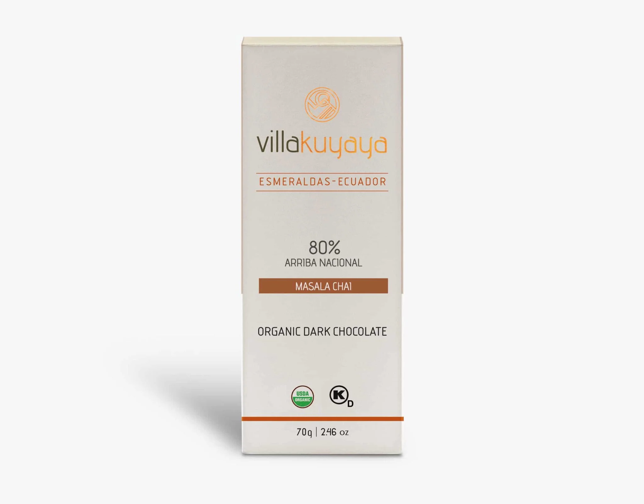 Villakuyaya Organic Dark Chocolate MASALA CHAI 80% (10 Pack)