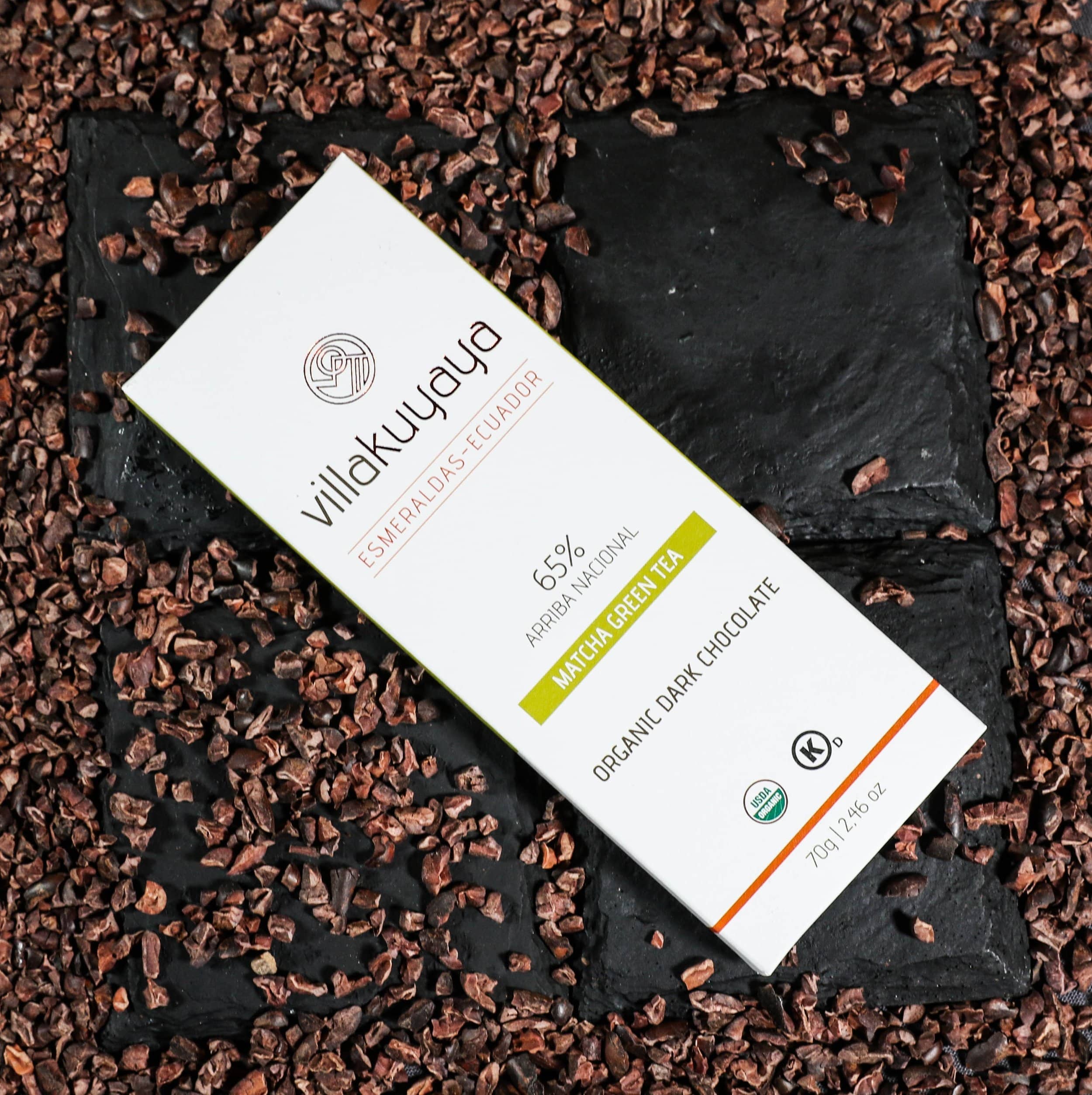 Villakuyaya Organic Dark Chocolate MATCHA GREEN TEA 65% (10 Pack) - Image 3