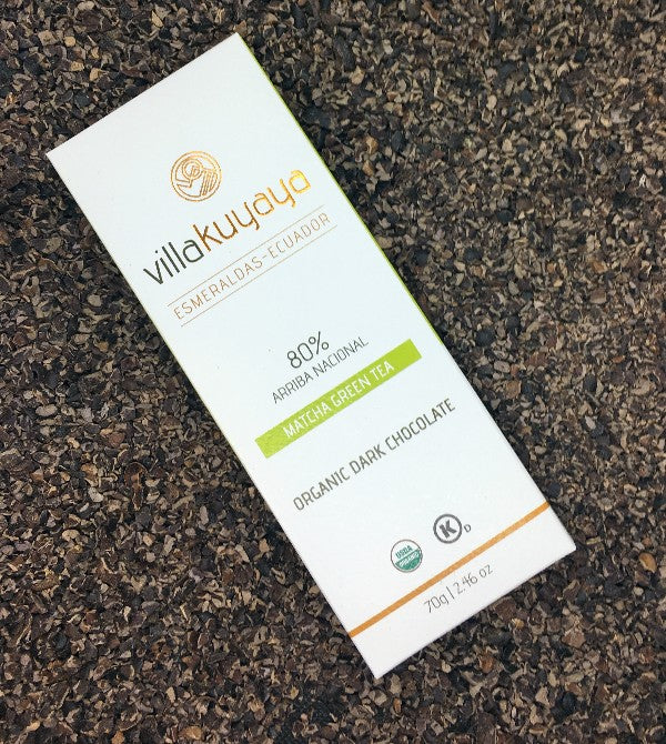 Villakuyaya Organic Dark Chocolate MATCHA GREEN TEA 80% (10 Pack) - Image 3