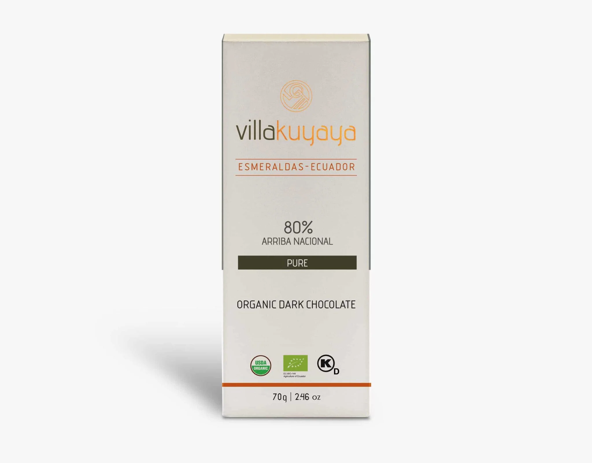 Villakuyaya Organic Dark Chocolate SINGLE ORIGIN 80% PURE (10 Pack)