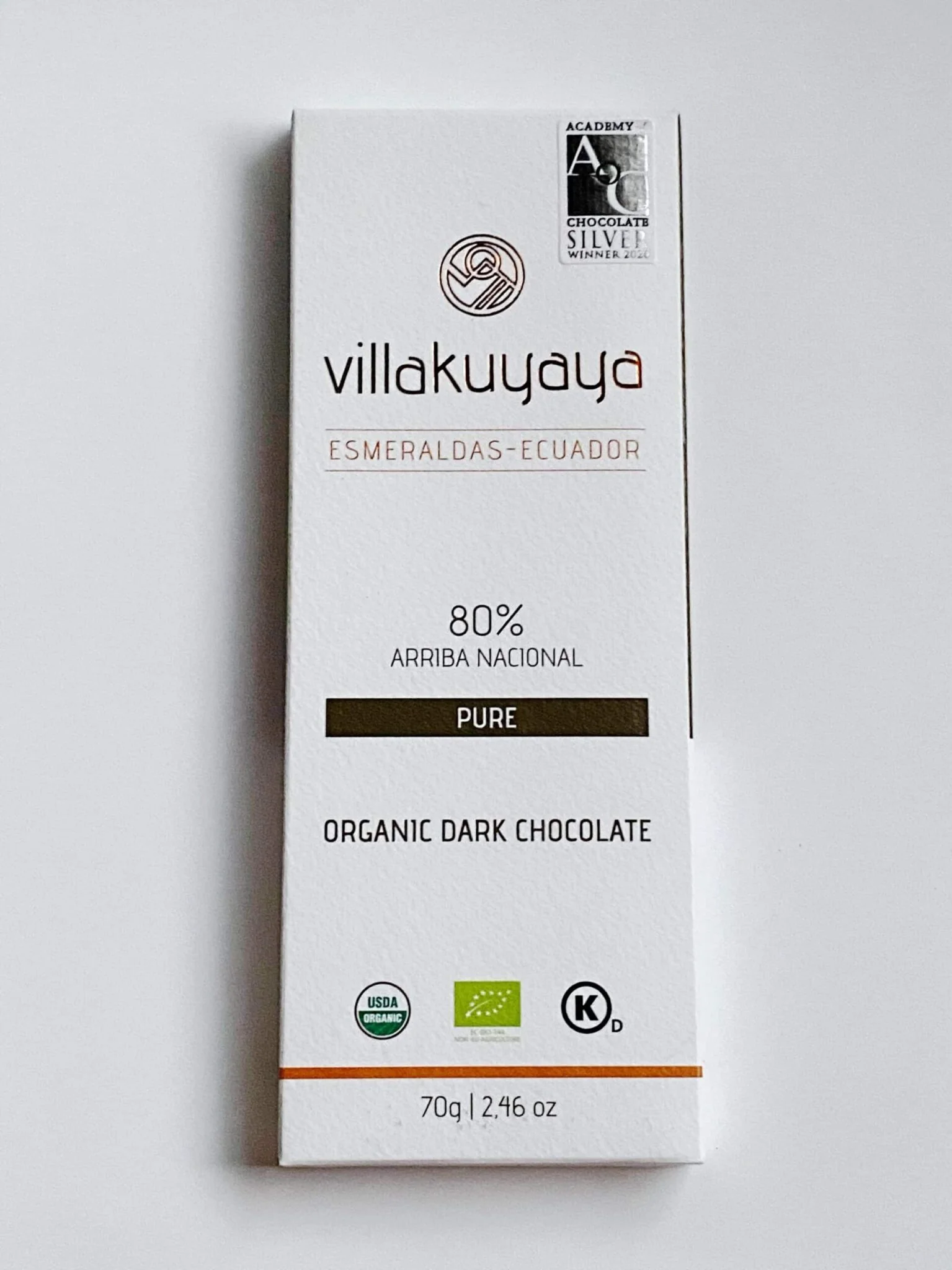 Villakuyaya Organic Dark Chocolate SINGLE ORIGIN 80% PURE (10 Pack) - Image 3