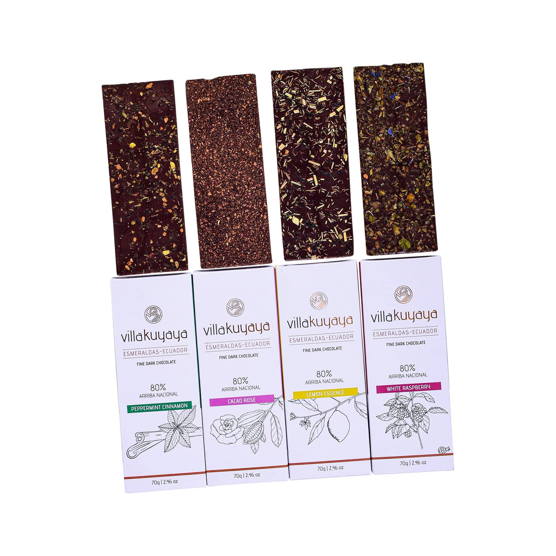 Villakuyaya Organic Dark Chocolate White Raspberry 80% (10 Pack) - Image 3