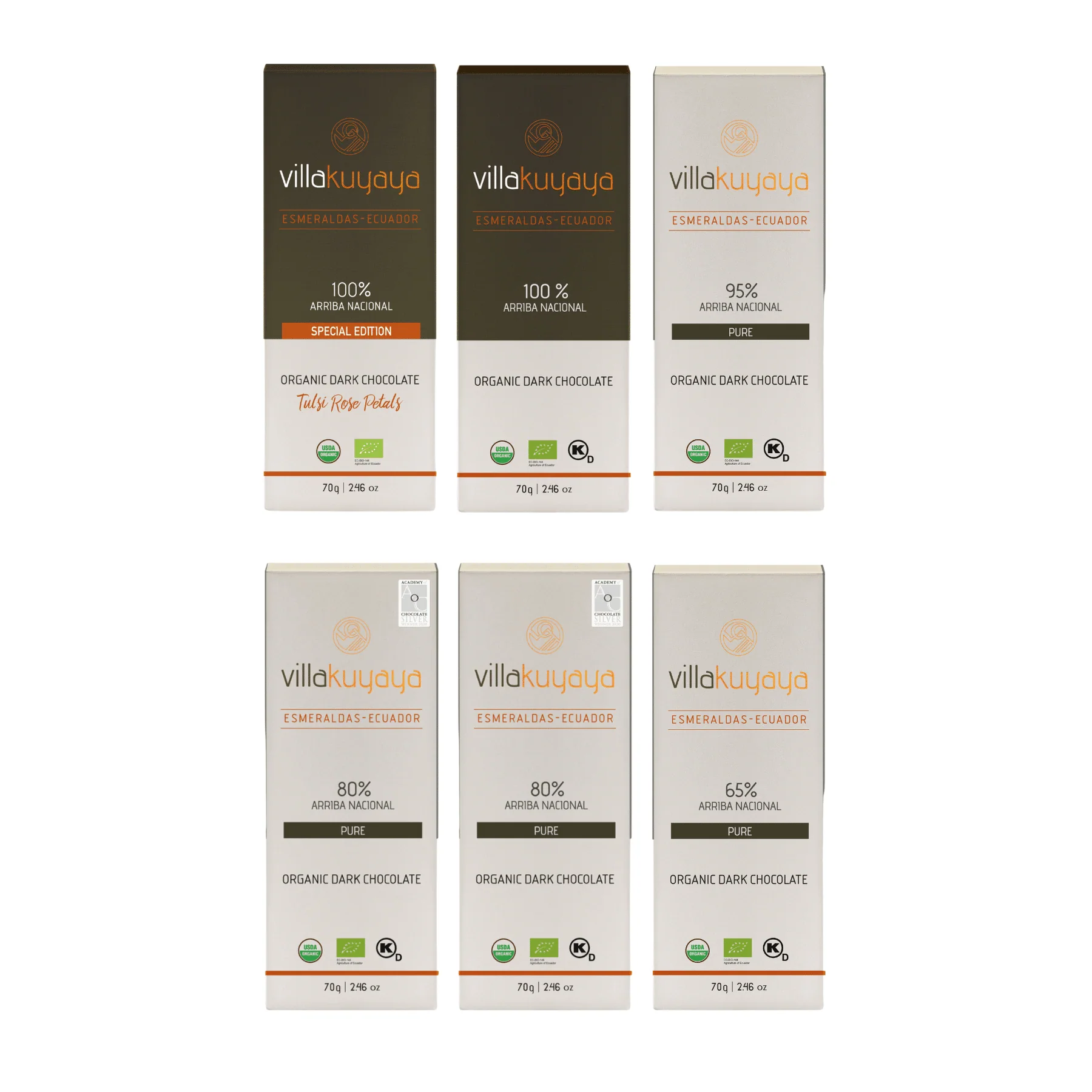 Villakuyaya Pure Dark Collection, Pack of 6