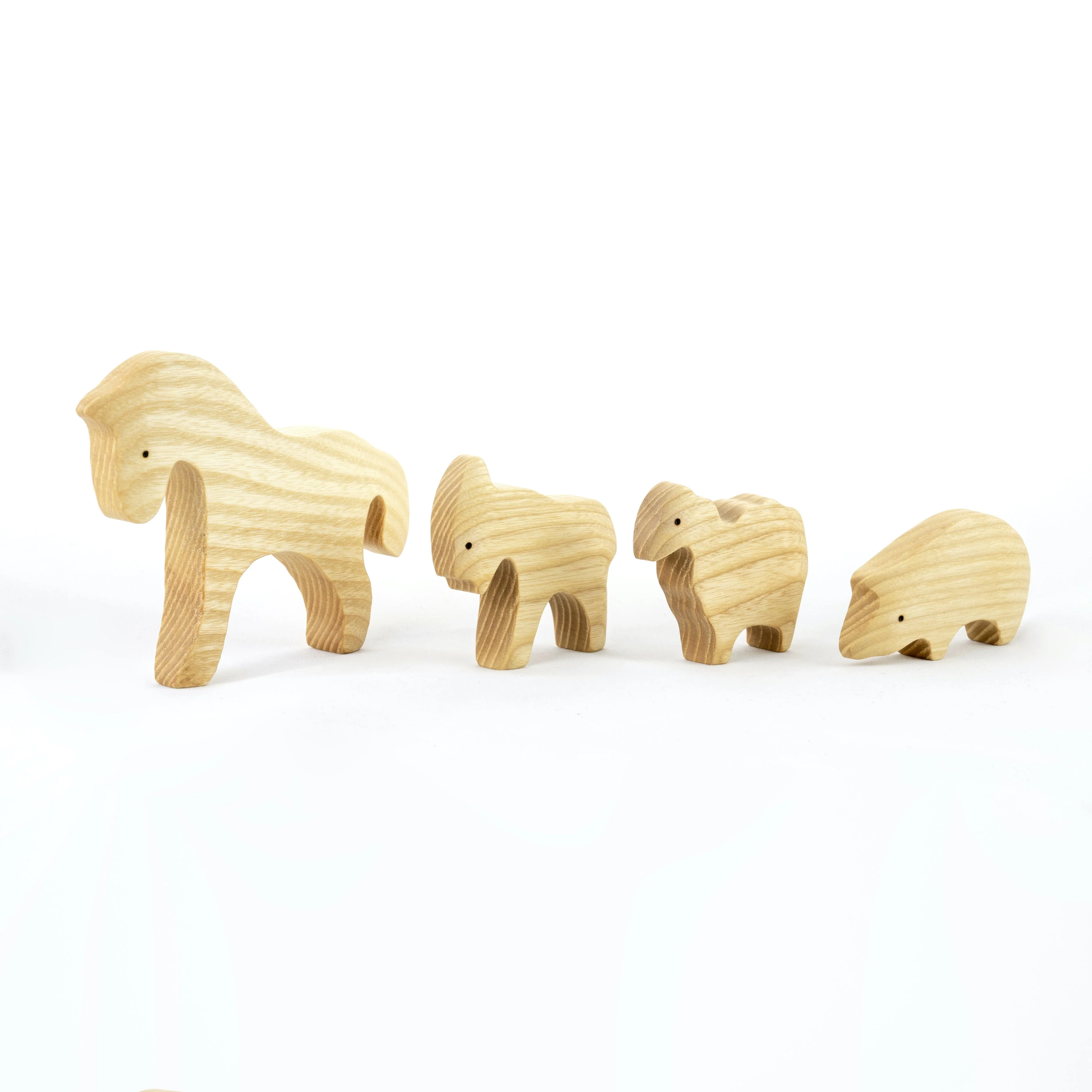 PoppyBabyCo Waldorf Wooden Natural Farm Animals Set - 11 pieces - Image 5