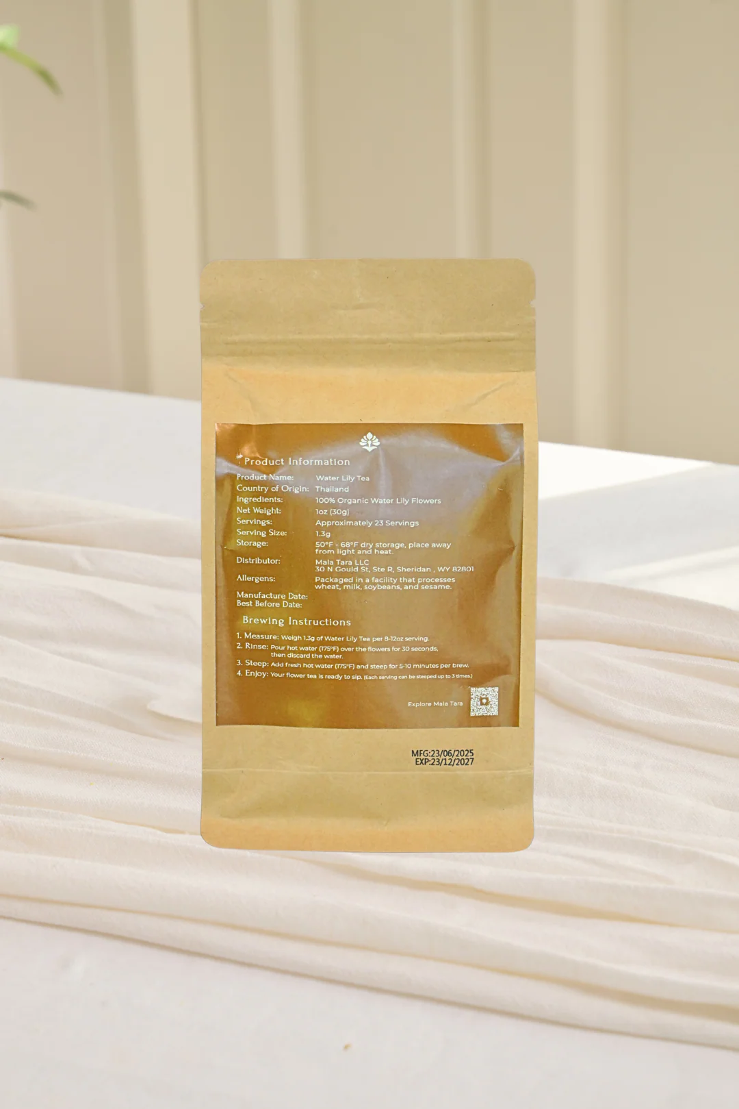Mala Tara Water Lily Whole Flower Tea Pouch - Image 4