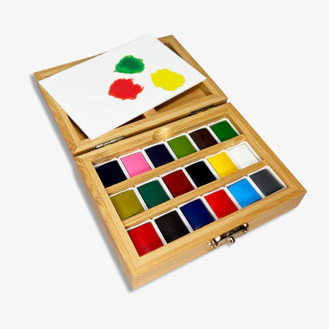 Elseware Unplug Watercolor Essentials Bundle | Bamboo Case, Metallics, & Paper Pad - Image 3