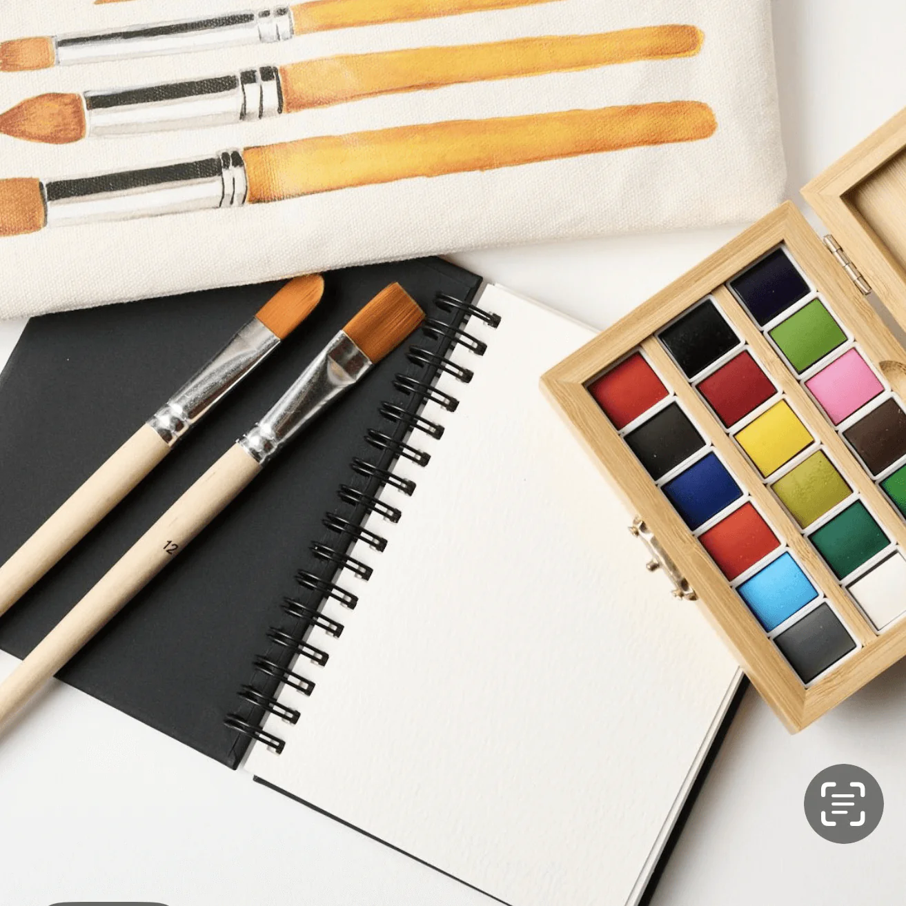 Elseware Unplug Watercolor Travel Set | Bamboo Case, Brushes, & Paper Pad - Image 3