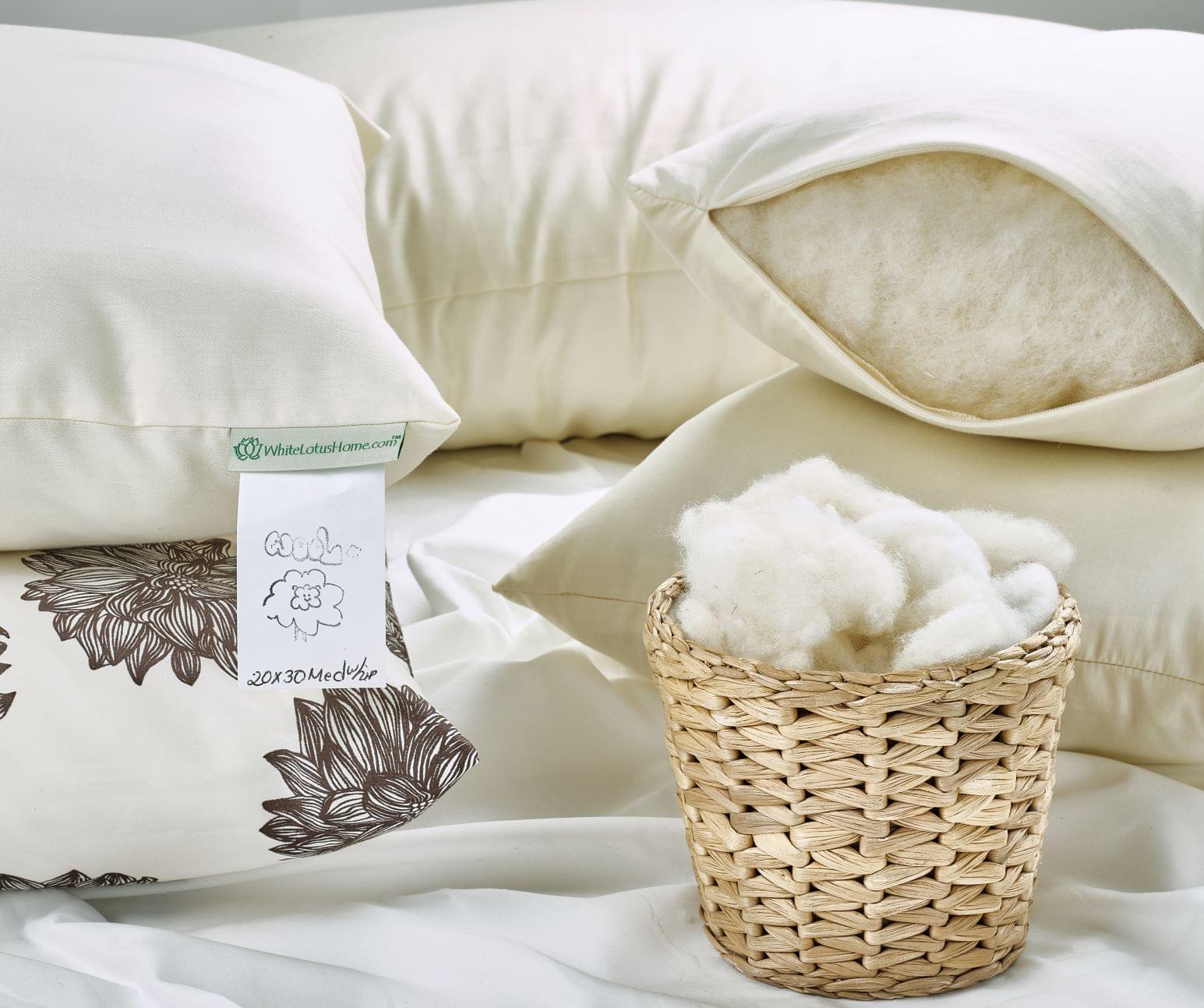 White Lotus Organic Wool Pillows - Image 4