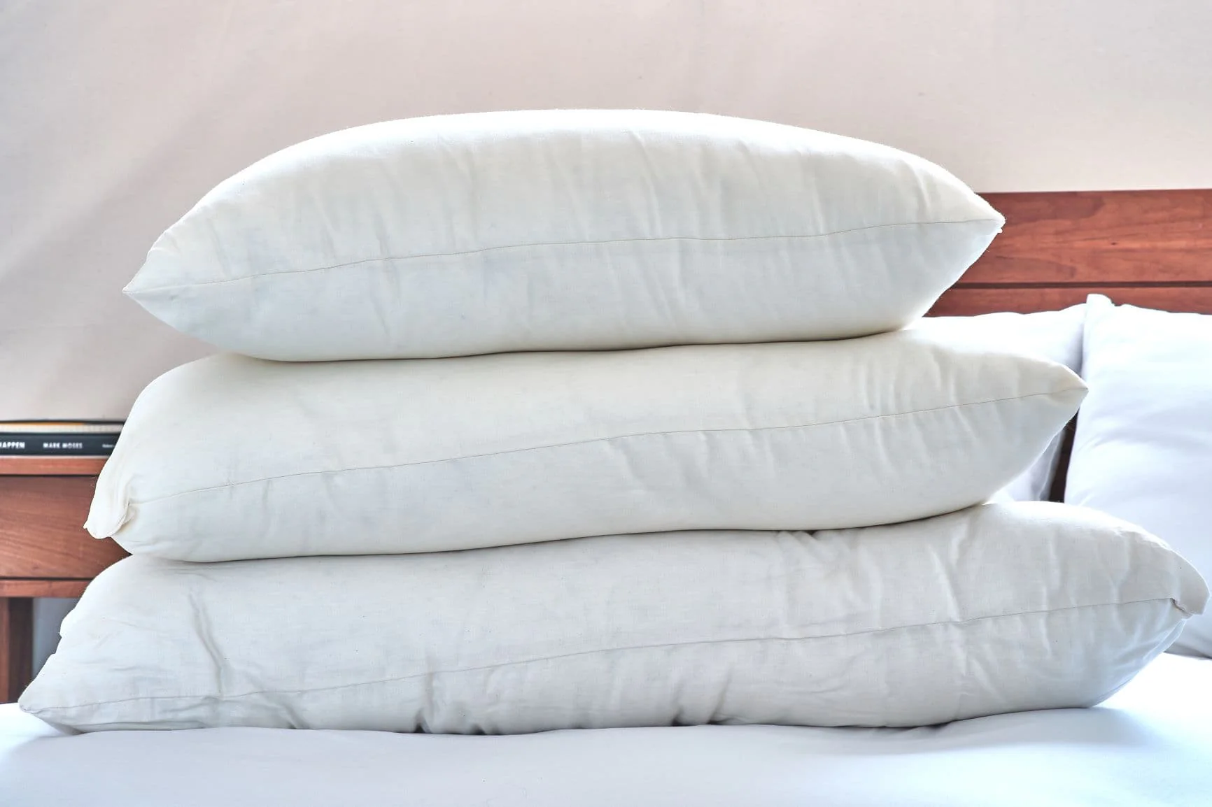 White Lotus Pillow Covers in Organic Cotton Sateen Natural - Image 4