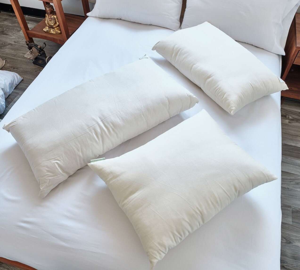 White Lotus Pillow Covers in Organic Cotton Sateen Natural - Image 6