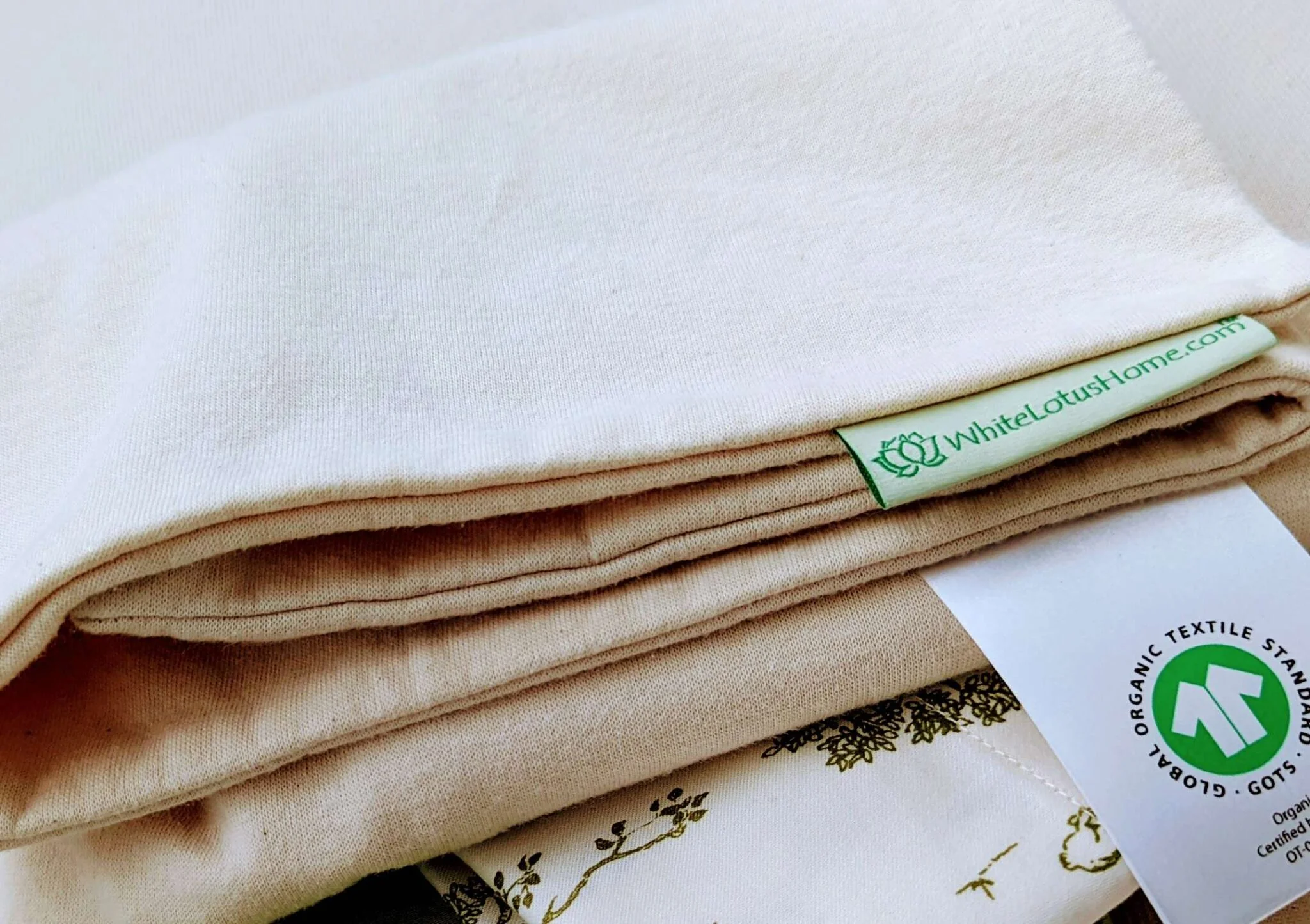 White Lotus Waterproof Organic Cotton Decorative Pillow Protector - Image 4