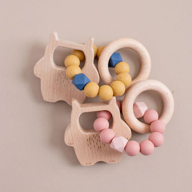 Three Hearts Wild Thing Rattle - BPA Free Silicone