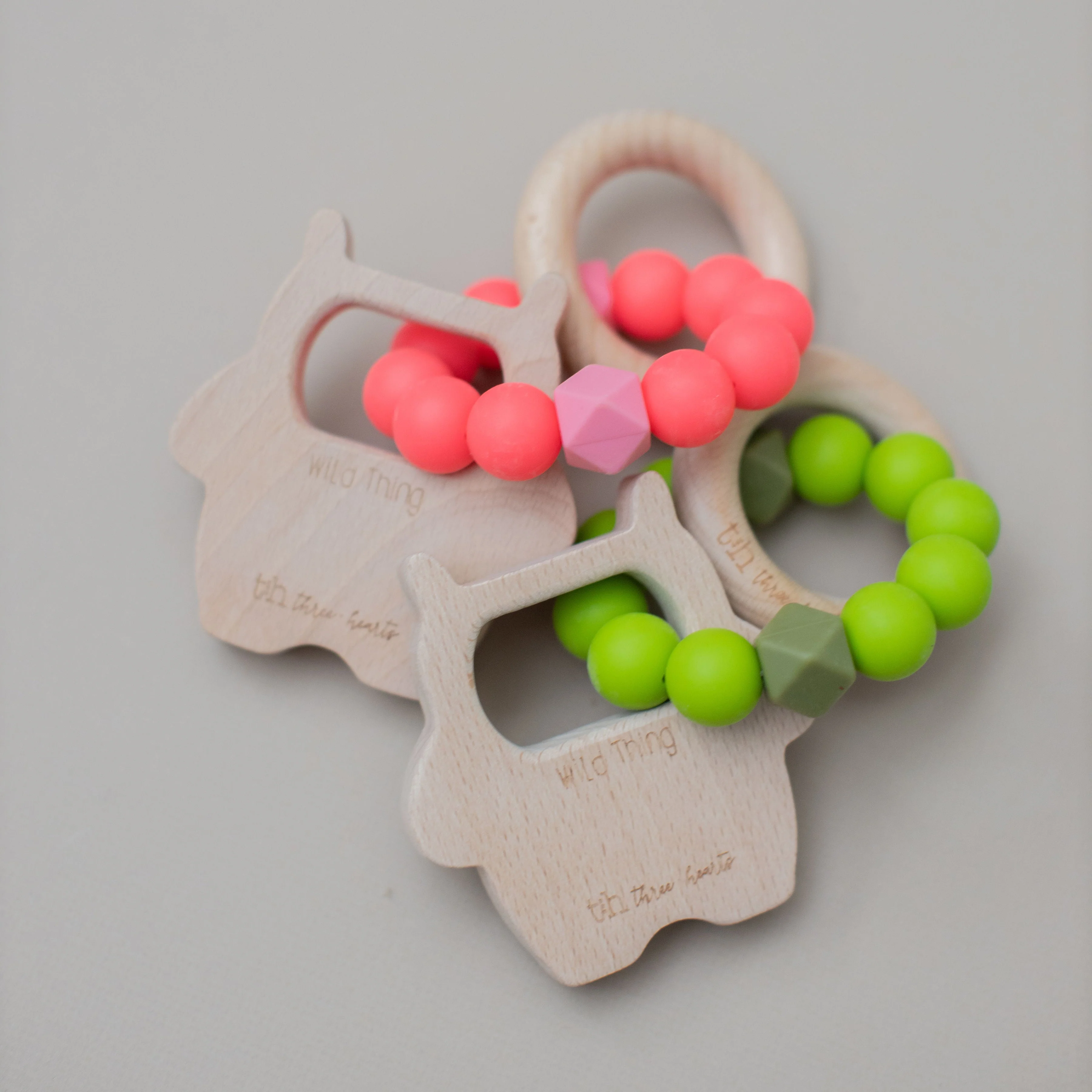 Three Hearts Wild Thing Rattle - BPA Free Silicone - Image 2