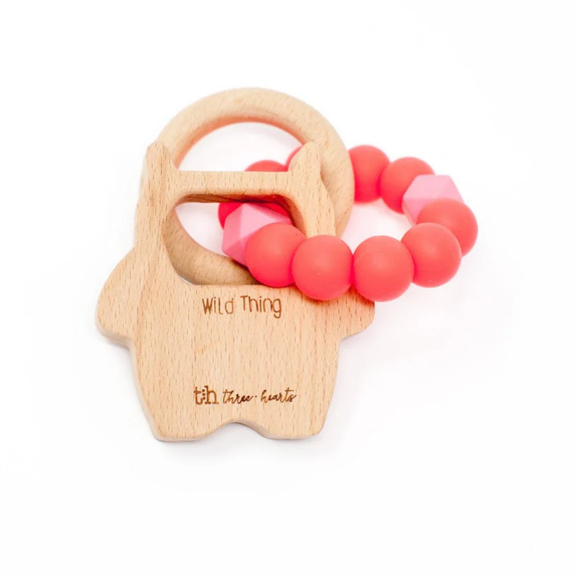 Three Hearts Wild Thing Rattle - BPA Free Silicone - Image 4