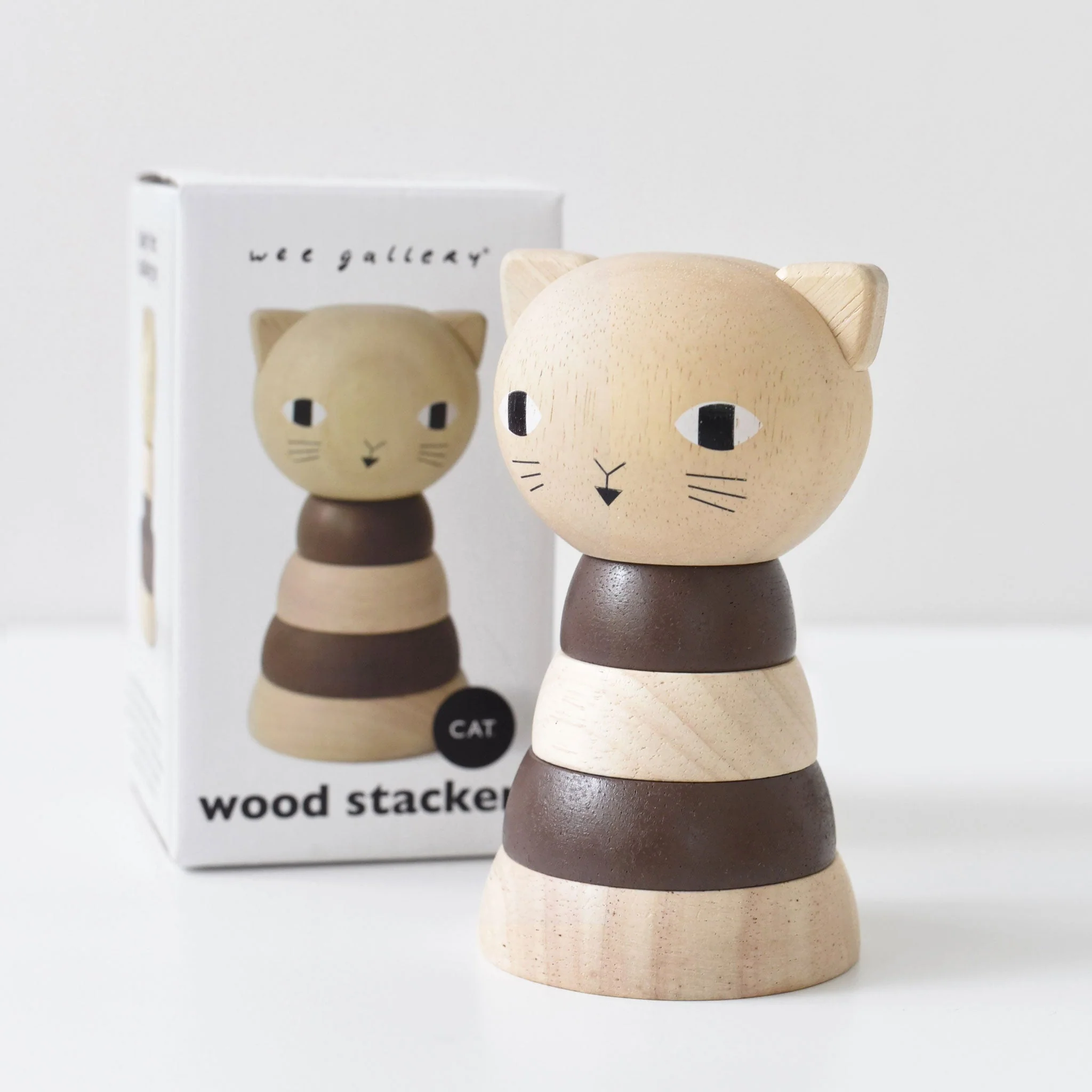 Wee Gallery Wood Stacker - Cat - Image 5