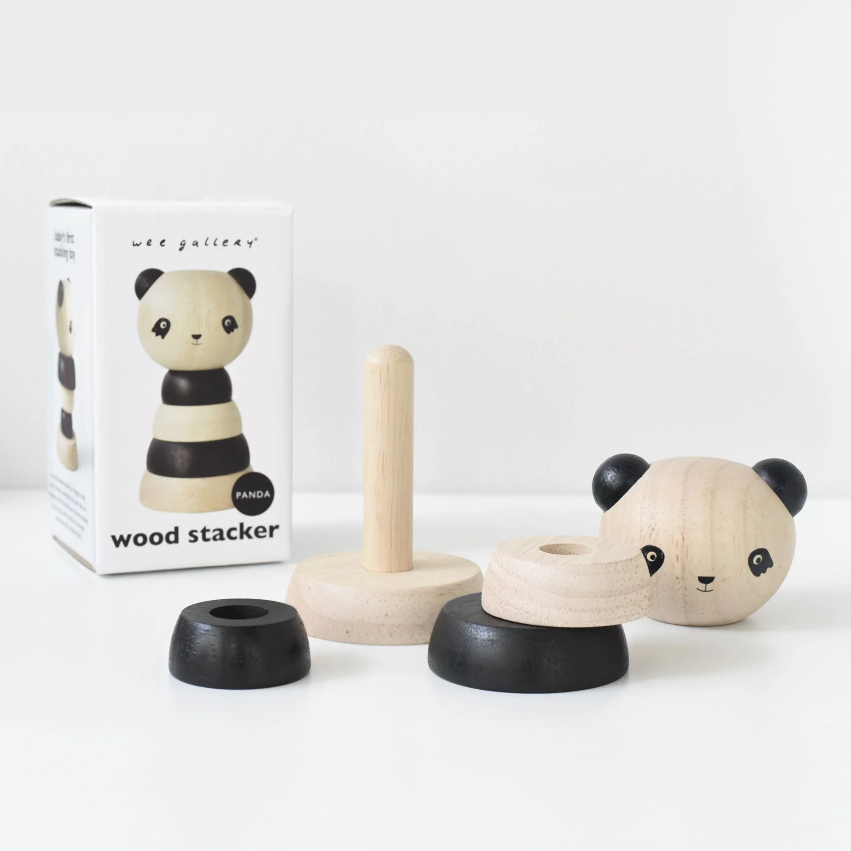 Wee Gallery Wood Stacker - Panda - Image 3
