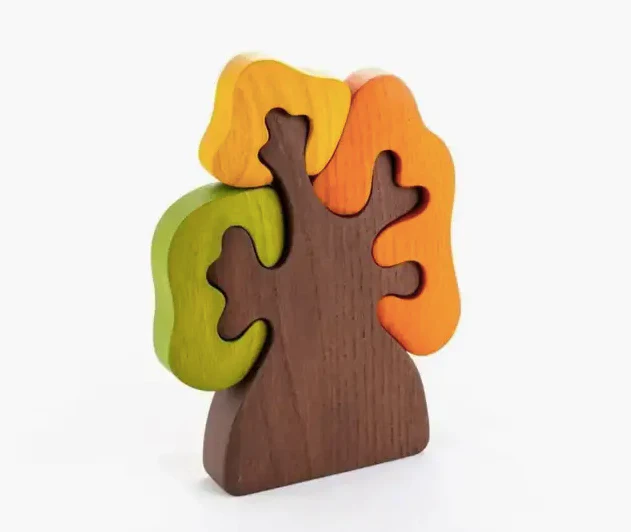 PoppyBabyCo Wooden Autumn Tree with Fox and Bird Figurines - Image 2