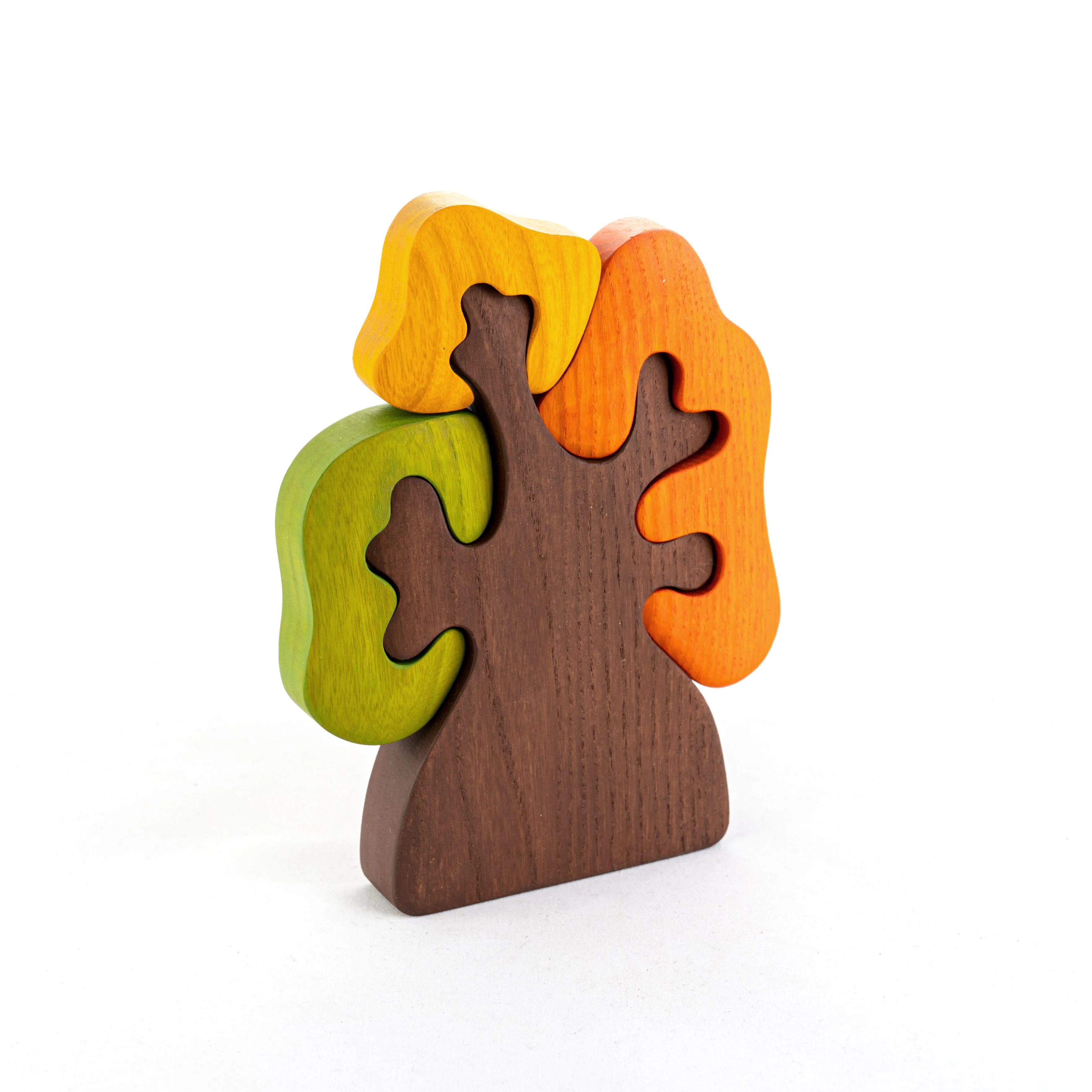 PoppyBabyCo Wooden Autumn Tree with three crowns puzzle - Image 4
