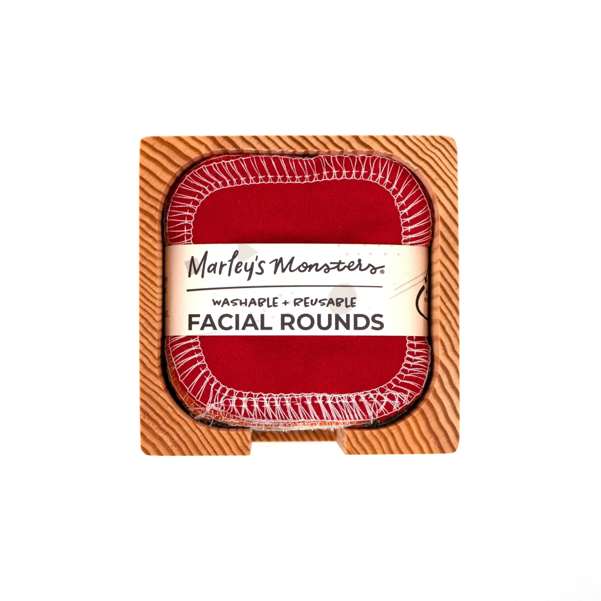 Wooden Facial Round Container with 20-Pack of Reusable Facial Rounds: Rainbow - Image 2