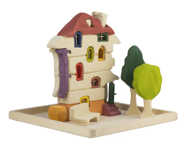 PoppyBabyCo Wooden House Building Blocks Toy set - Image 2