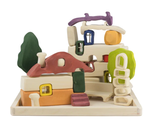 PoppyBabyCo Wooden House Building Blocks Toy set - Image 3