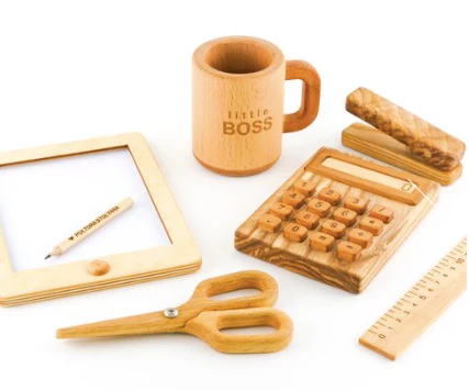 PoppyBabyCo Wooden Pretend and Play Office Set - Image 3