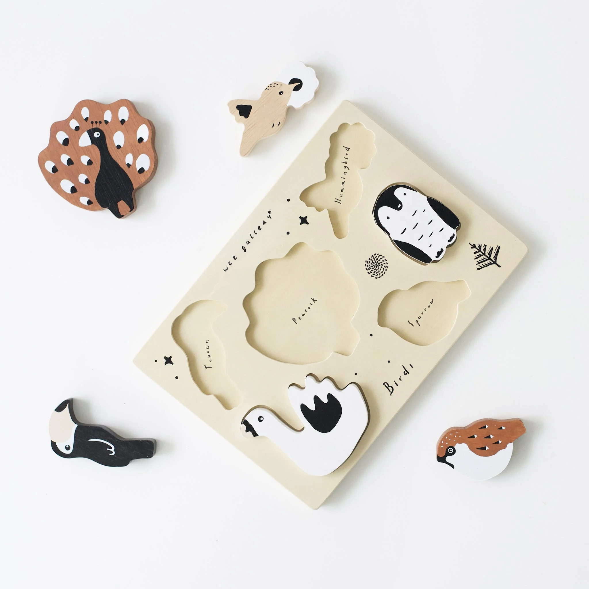 Wee Gallery Wooden Tray Puzzle - Birds - Image 3
