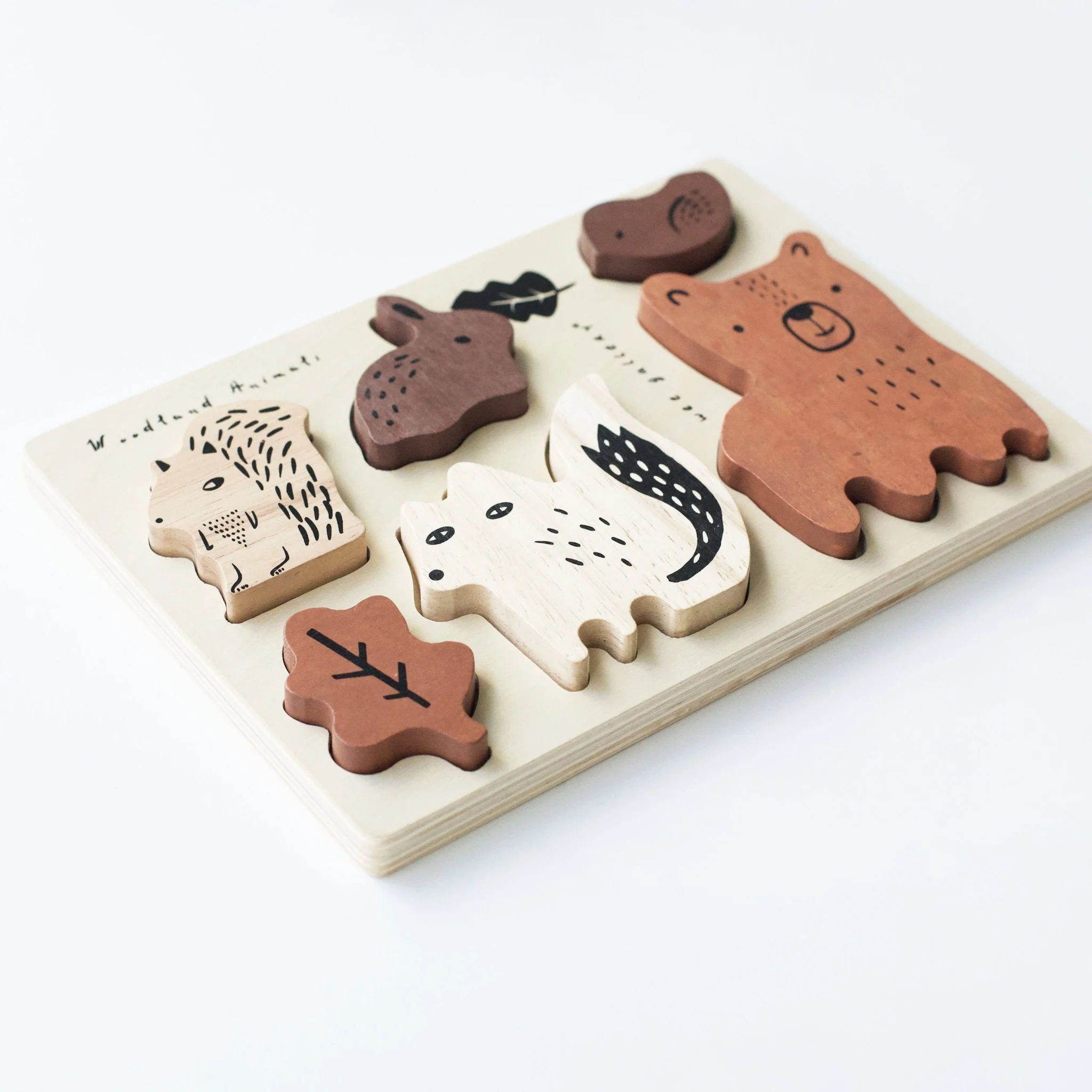 Wee Gallery Wooden Tray Puzzle - Woodland Animals - Image 3