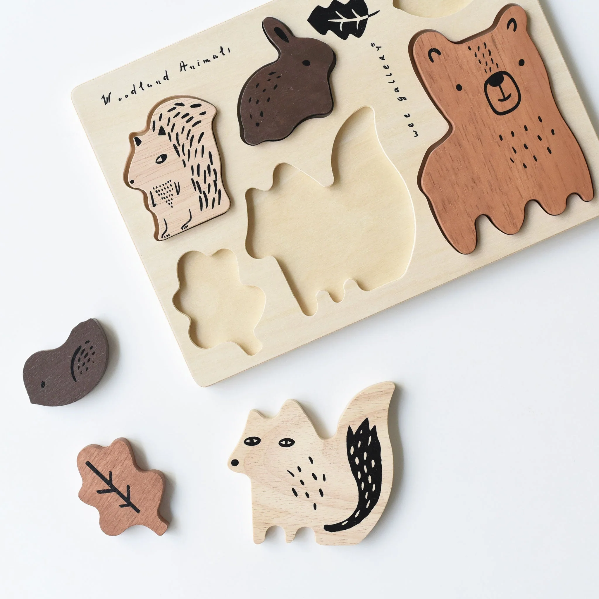 Wee Gallery Wooden Tray Puzzle - Woodland Animals - Image 5