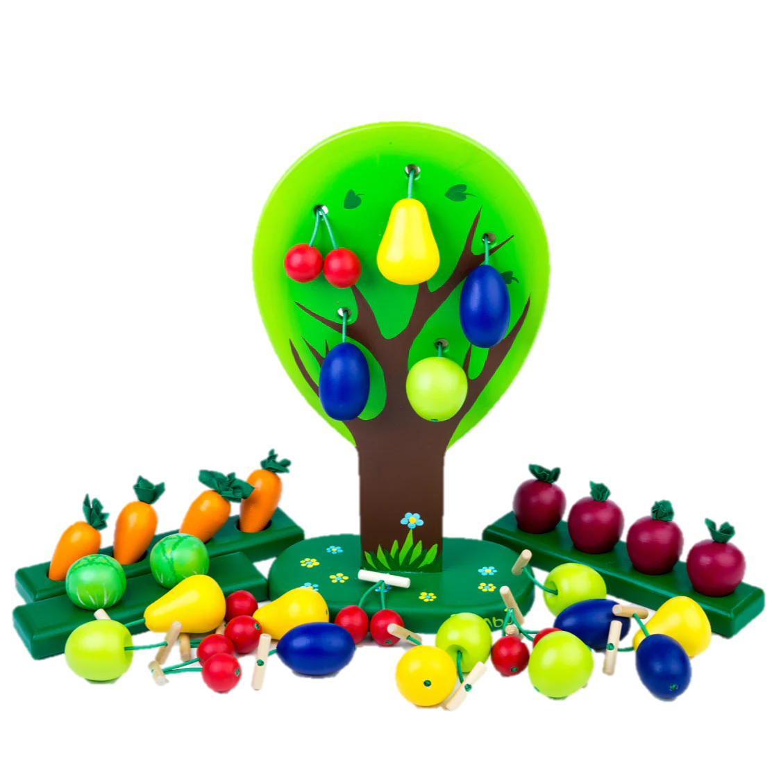 PoppyBabyCo Wooden tree with fruits and veggie Garden "Harvesting Season"