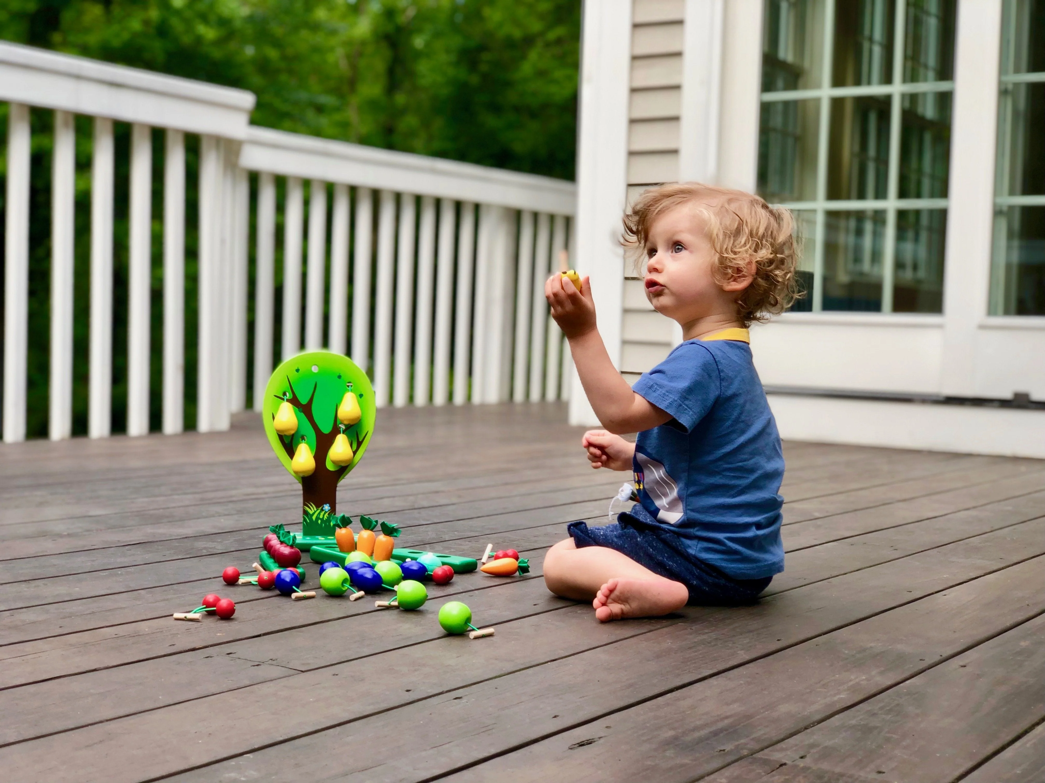 PoppyBabyCo Wooden tree with fruits and veggie Garden "Harvesting Season" - Image 3
