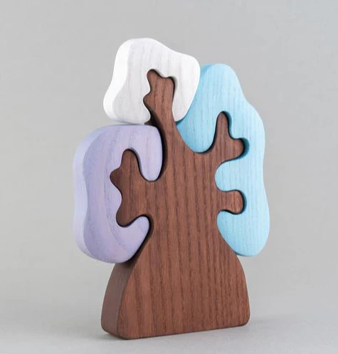 PoppyBabyCo Wooden Winter tree with three crowns