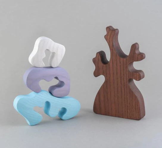 PoppyBabyCo Wooden Winter tree with three crowns - Image 3