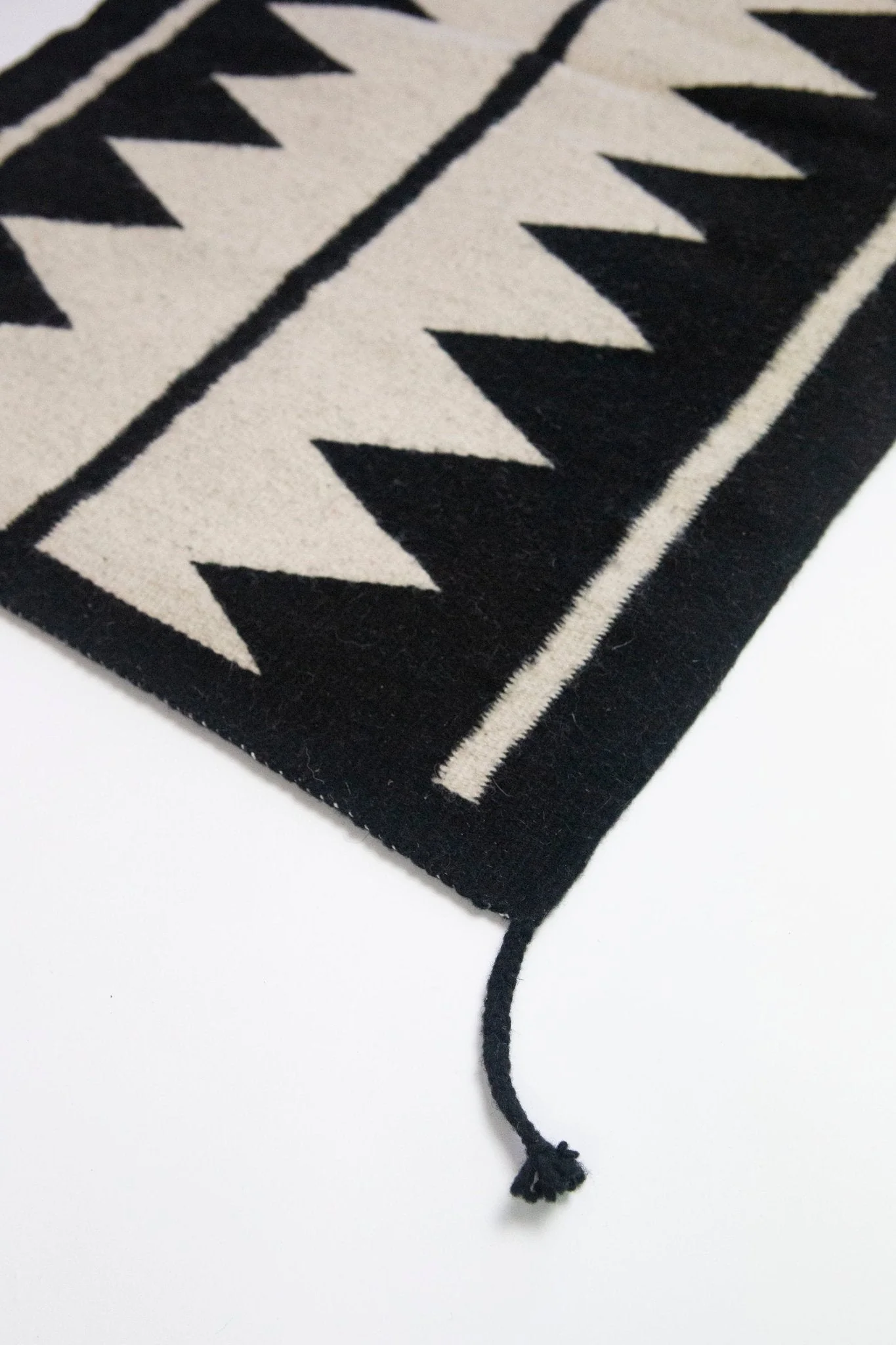 Archive New York Zapotec Black & Ivory Rug #5 - Image 3