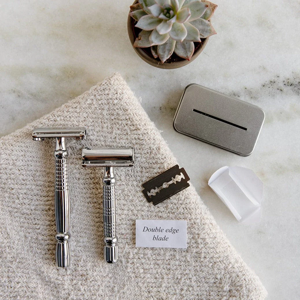 Zero Waste Store Zero Waste Safety Razor - Sustainable Razor - Single Blade, 10 Free Blades - Image 4