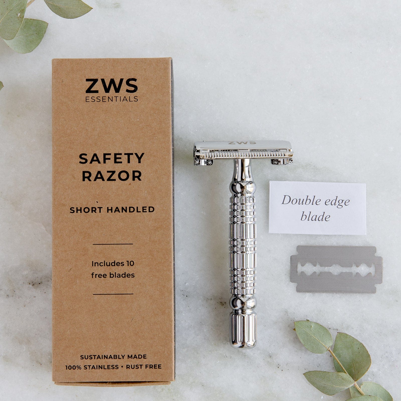 Zero Waste Store Zero Waste Safety Razor - Sustainable Razor - Single Blade, 10 Free Blades - Image 6