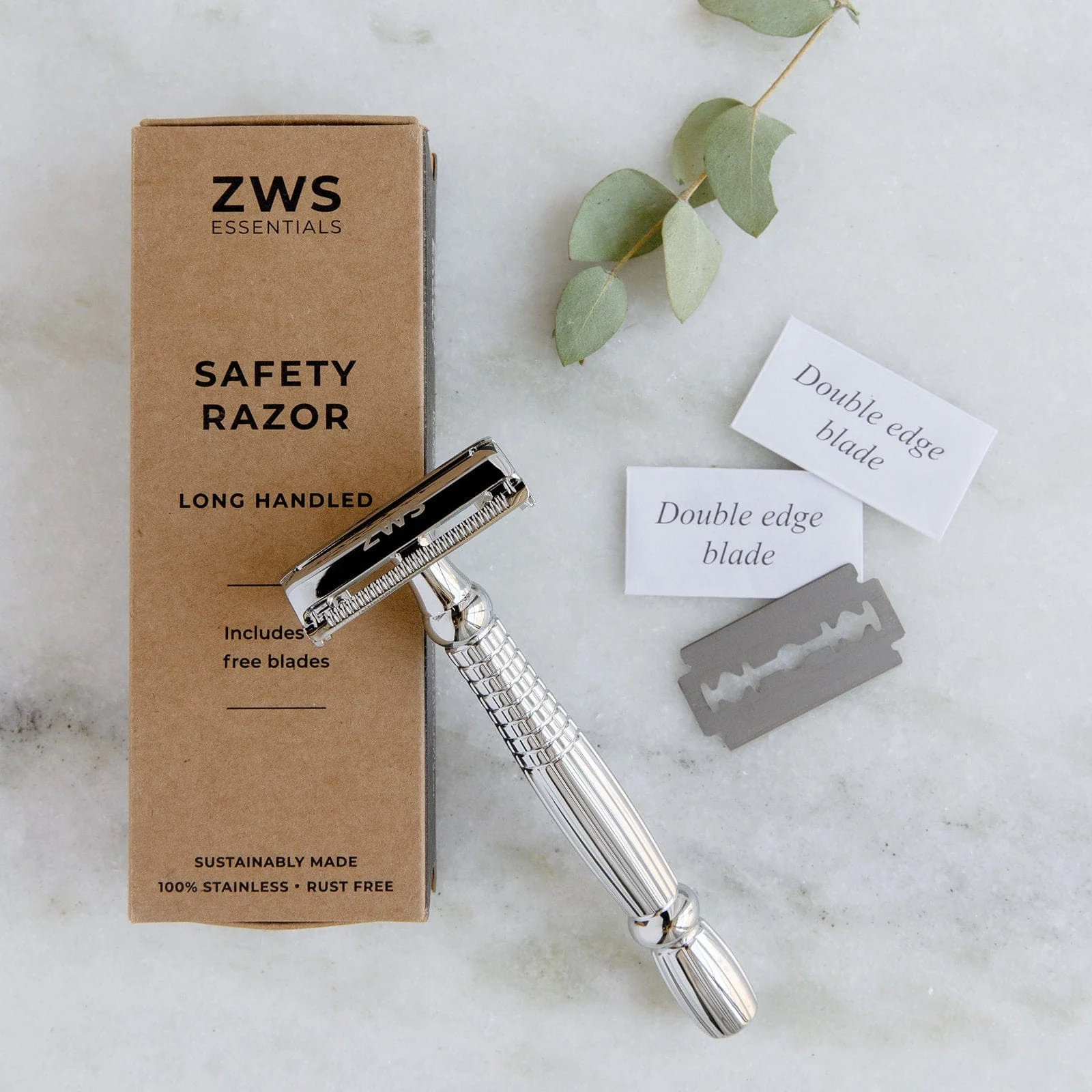 Zero Waste Store Zero Waste Safety Razor - Sustainable Razor - Single Blade, 10 Free Blades - Image 7